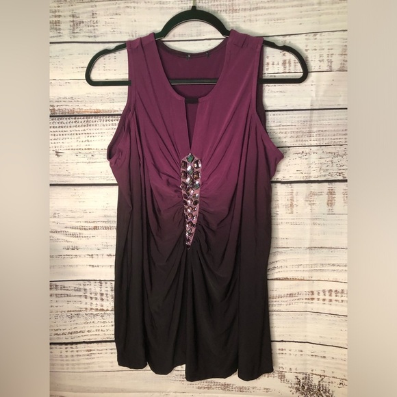 Multicolored Ruched Embellished Cold Shoulder Top - Picture 13 of 13